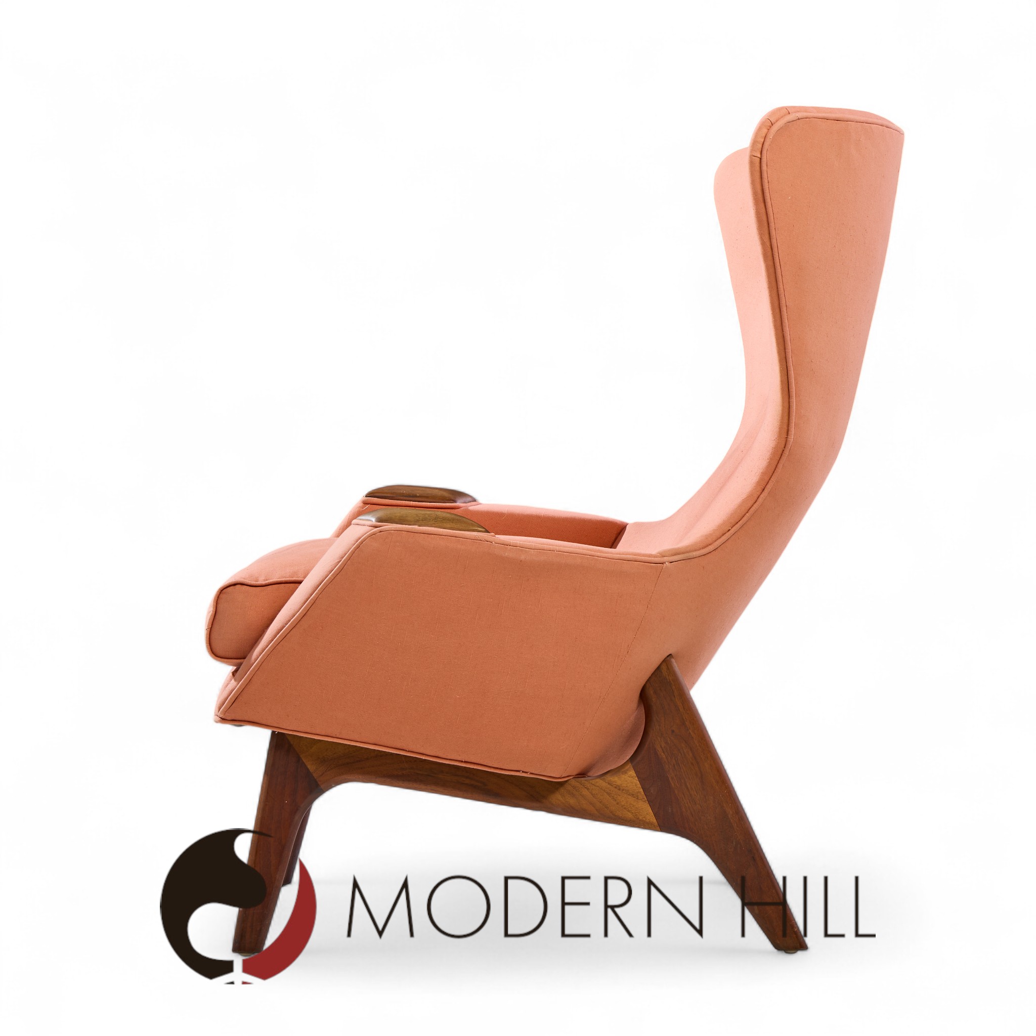 Adrian Pearsall for Craft Associates 2231-c Mid Century Walnut Wing High Back Chair