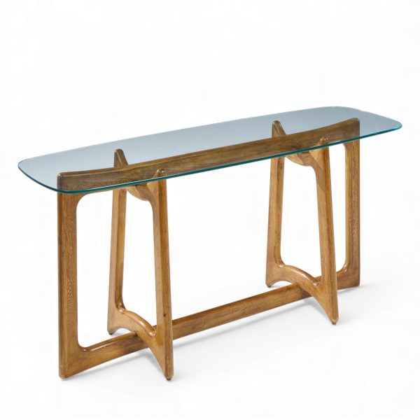 Adrian Pearsall for Craft Associates Mid Century Sculptural Walnut Console Table