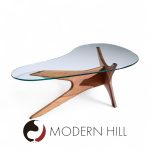 Adrian Pearsall for Craft Associates Mid Century Walnut Jacks Coffee Table