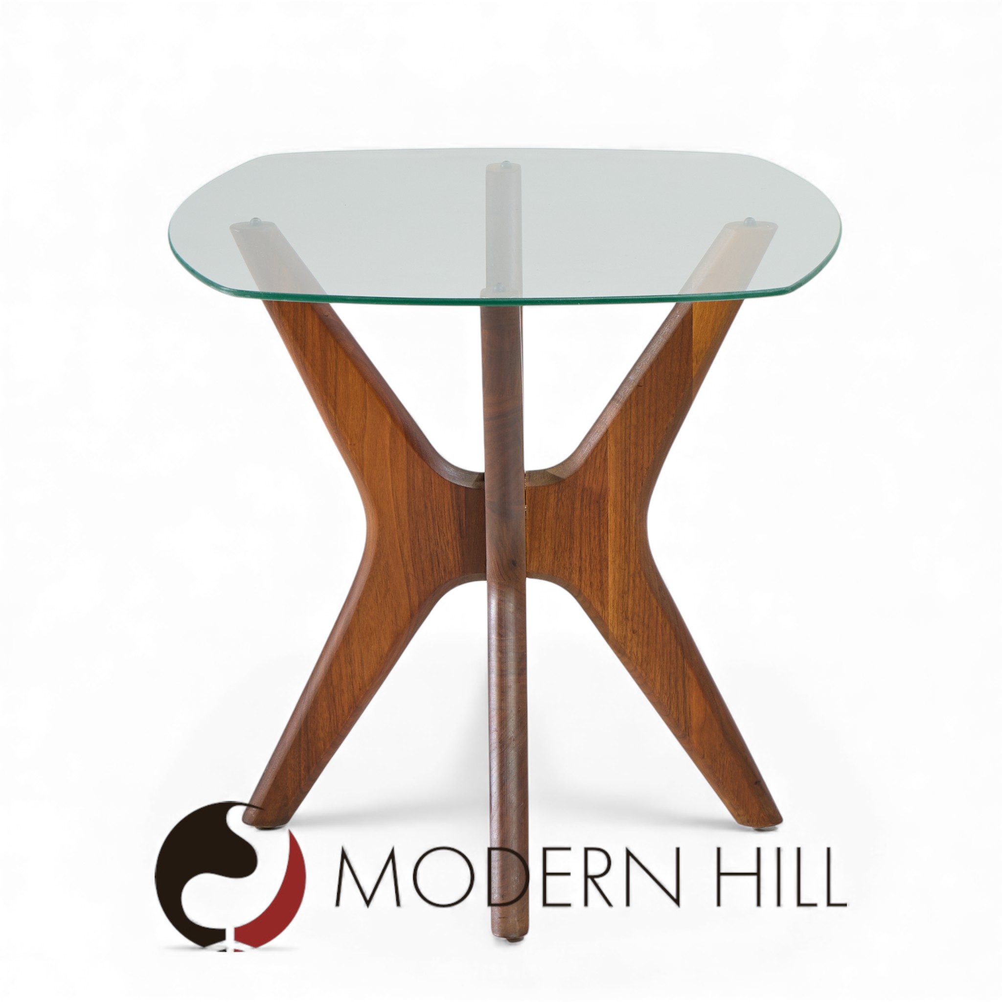 Adrian Pearsall for Craft Associates Mid Century Walnut Jacks Side Tables - Pair
