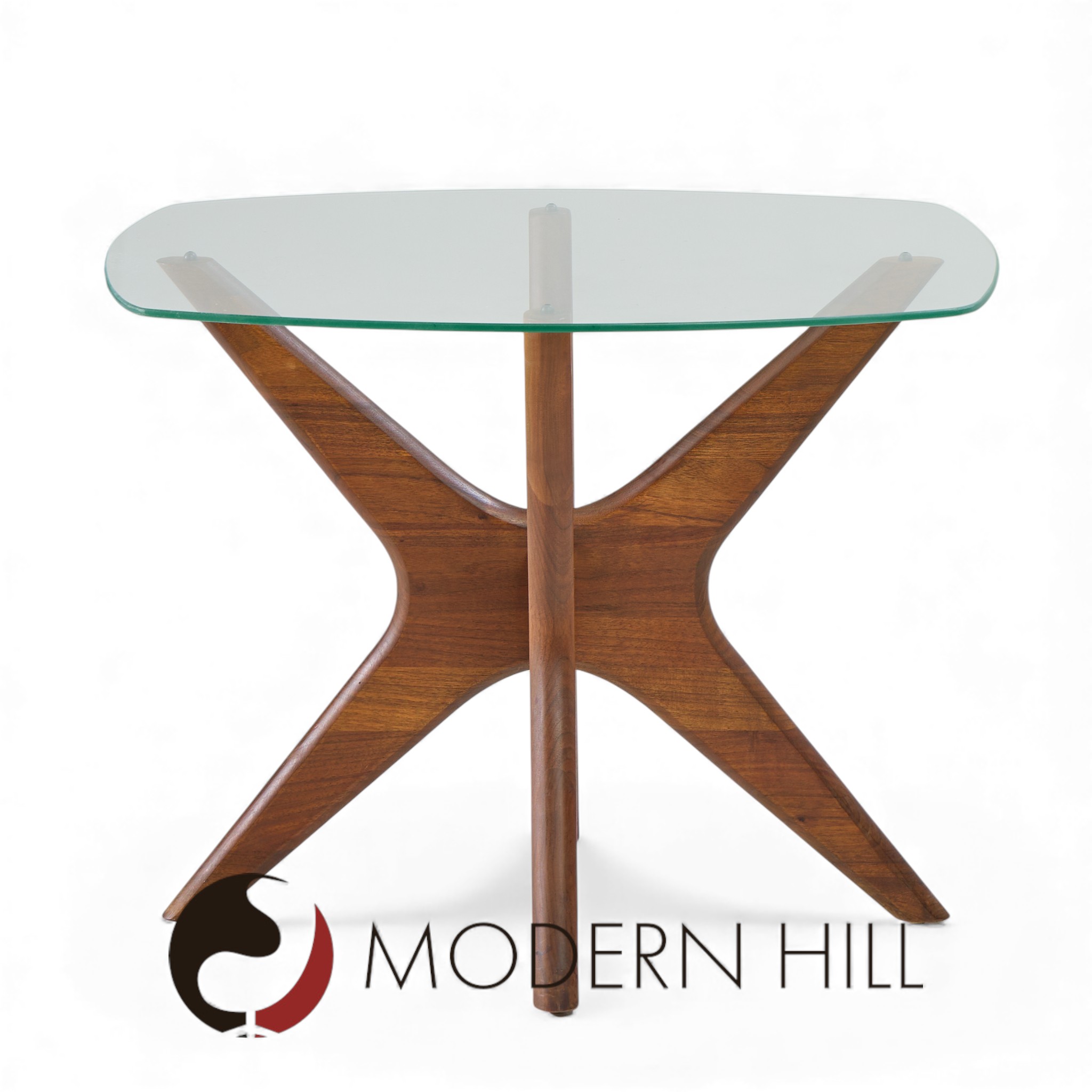 Adrian Pearsall for Craft Associates Mid Century Walnut Jacks Side Tables - Pair