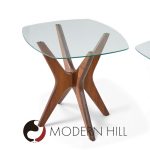 Adrian Pearsall for Craft Associates Mid Century Walnut Jacks Side Tables - Pair | Mid Century Modern Furniture - Mid Century Furniture Chicago Adrian Pearsall for Craft Associates Mid Century Walnut Jacks Side Tables - Pair