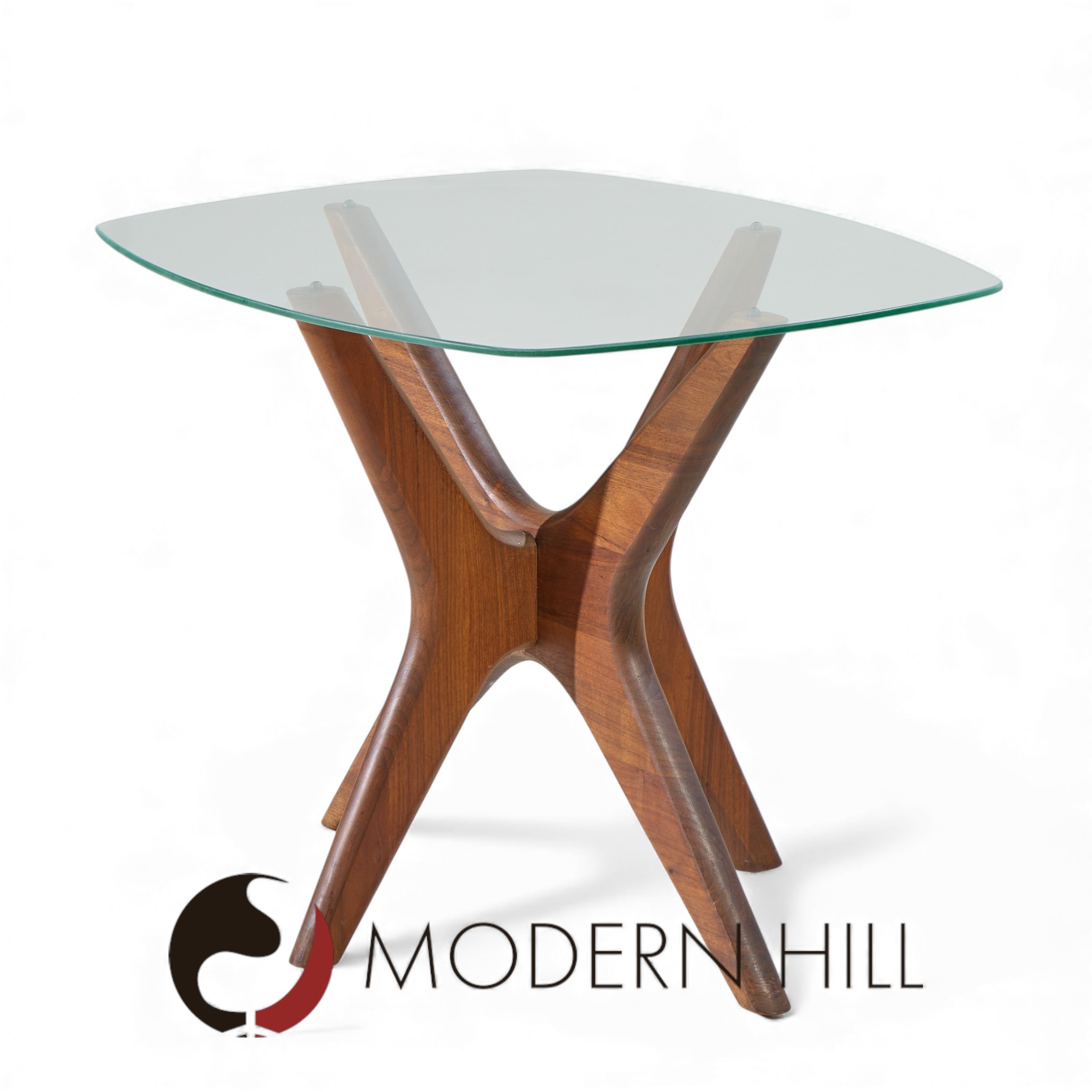 Adrian Pearsall for Craft Associates Mid Century Walnut Jacks Side Tables - Pair