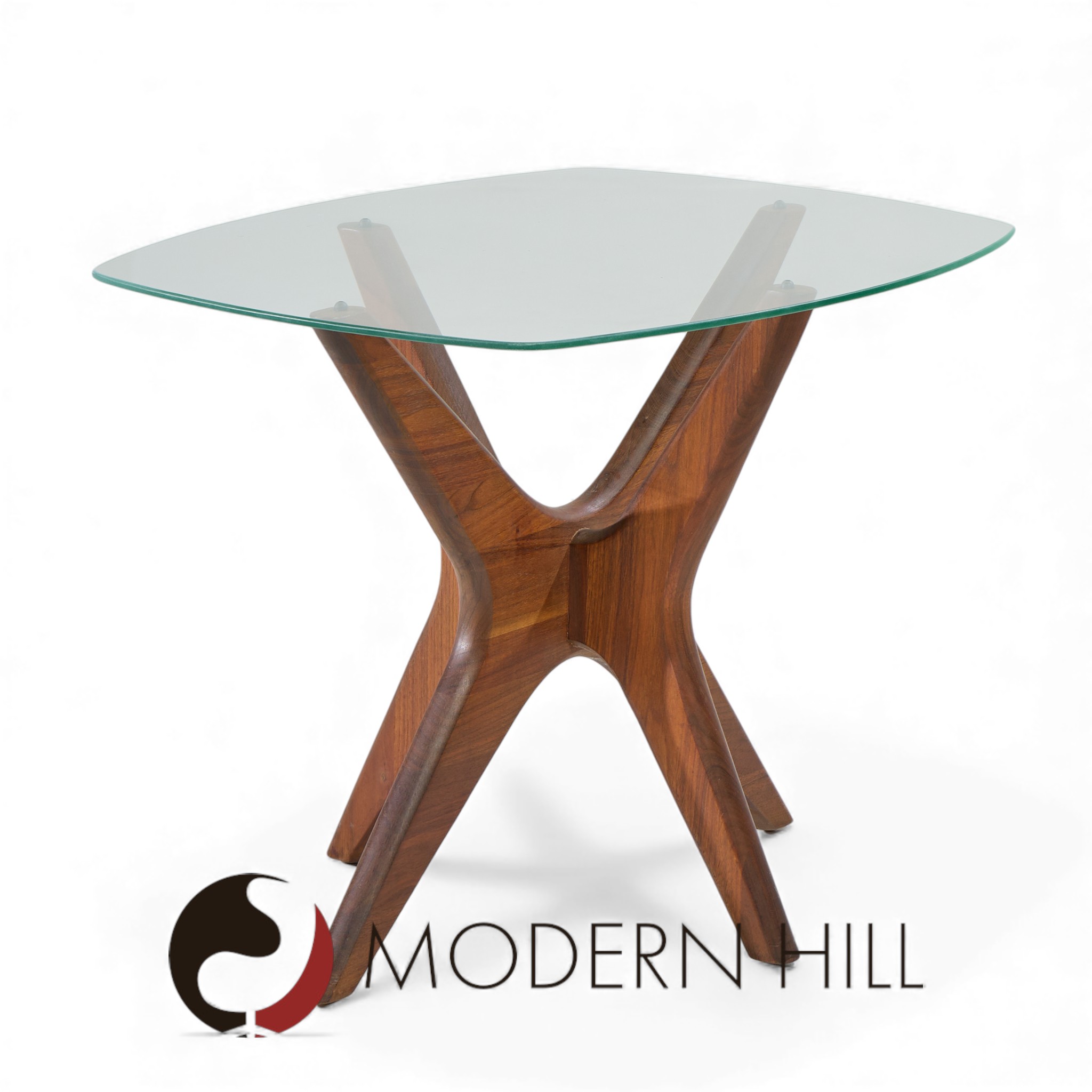 Adrian Pearsall for Craft Associates Mid Century Walnut Jacks Side Tables - Pair