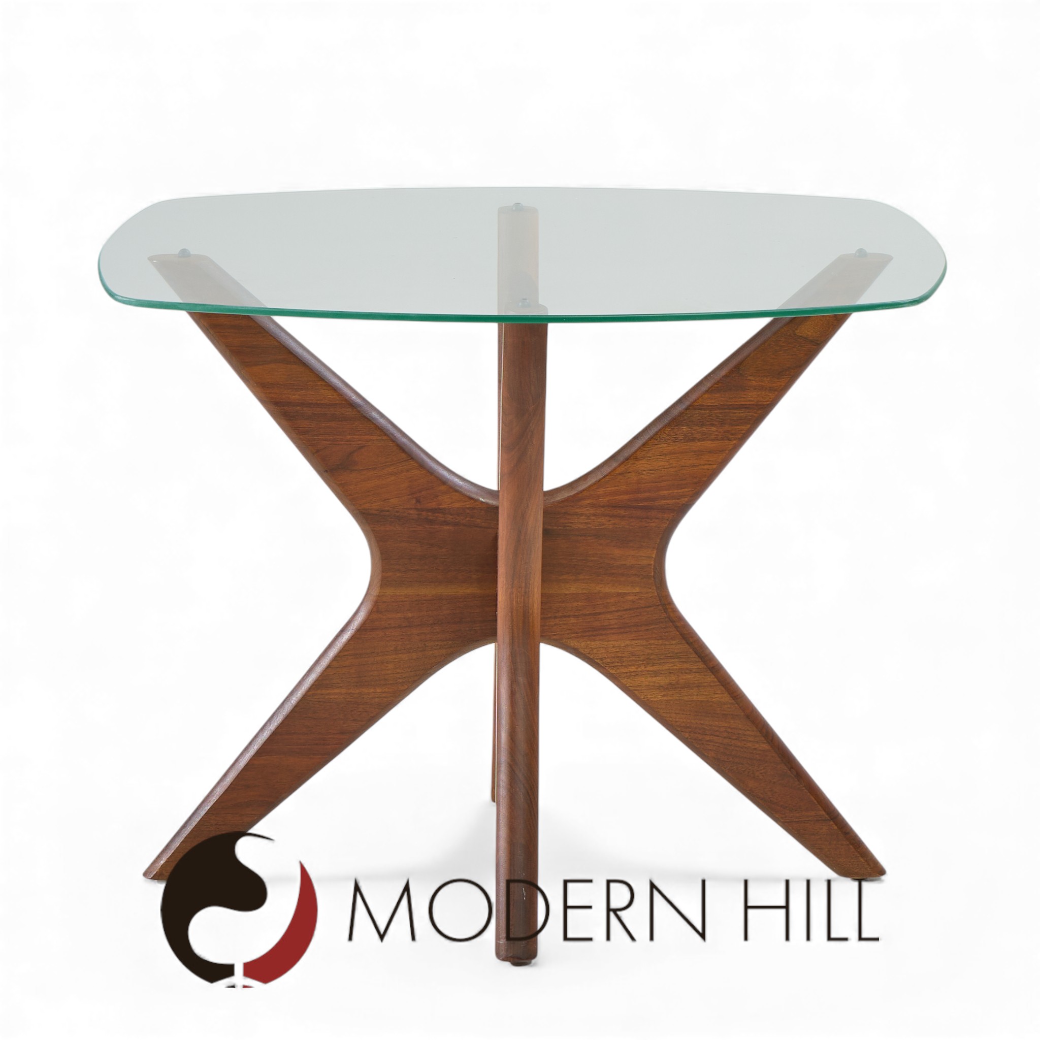 Adrian Pearsall for Craft Associates Mid Century Walnut Jacks Side Tables - Pair