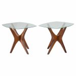 Adrian Pearsall for Craft Associates Mid Century Walnut Jacks Side Tables - Pair | Mid Century Modern Furniture - Mid Century Furniture Chicago Adrian Pearsall for Craft Associates Mid Century Walnut Jacks Side Tables - Pair