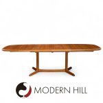 Ansager Mobler Mid Century Danish Teak Hidden Leaf Expanding Dining Table with 2 Leaves