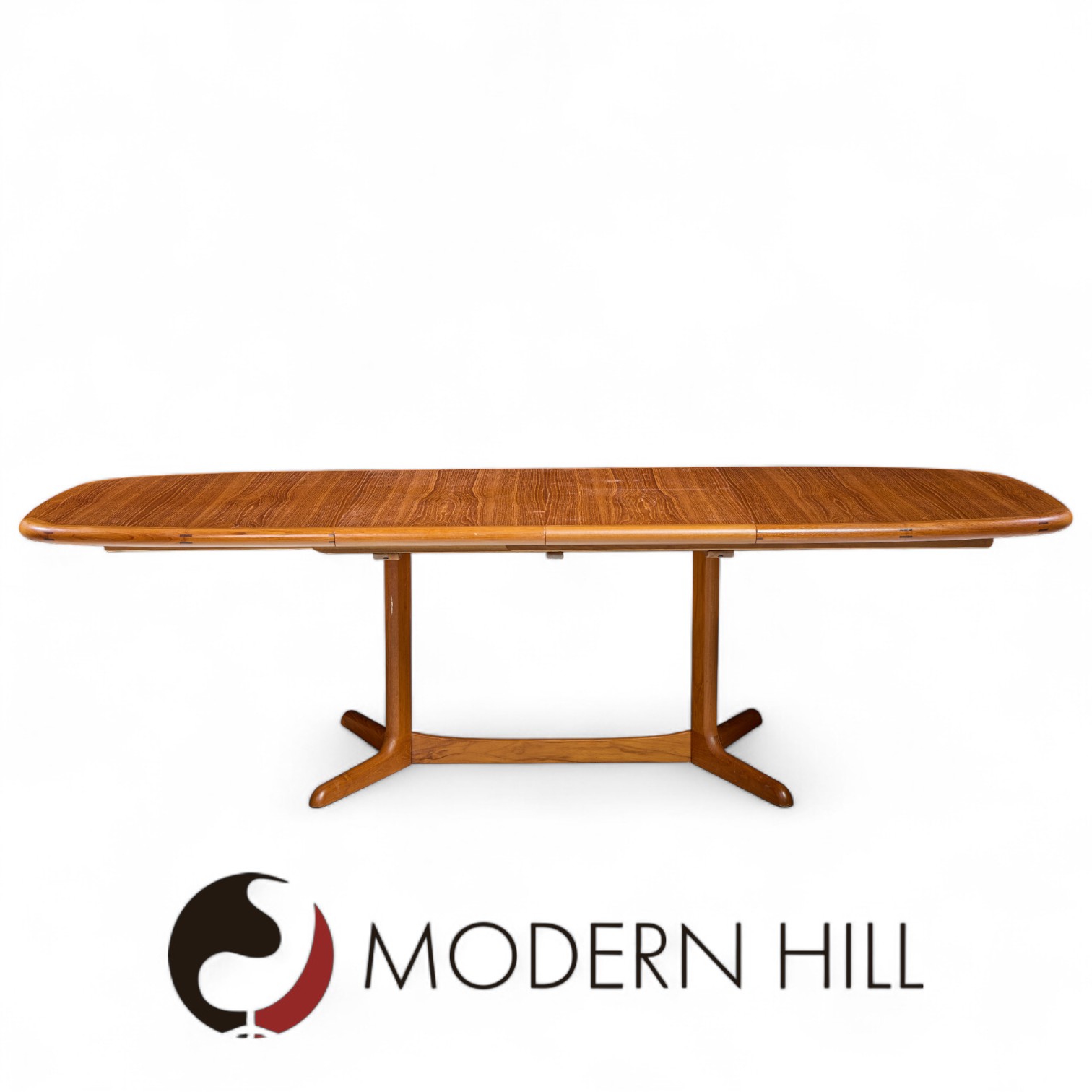 Ansager Mobler Mid Century Danish Teak Hidden Leaf Expanding Dining Table with 2 Leaves