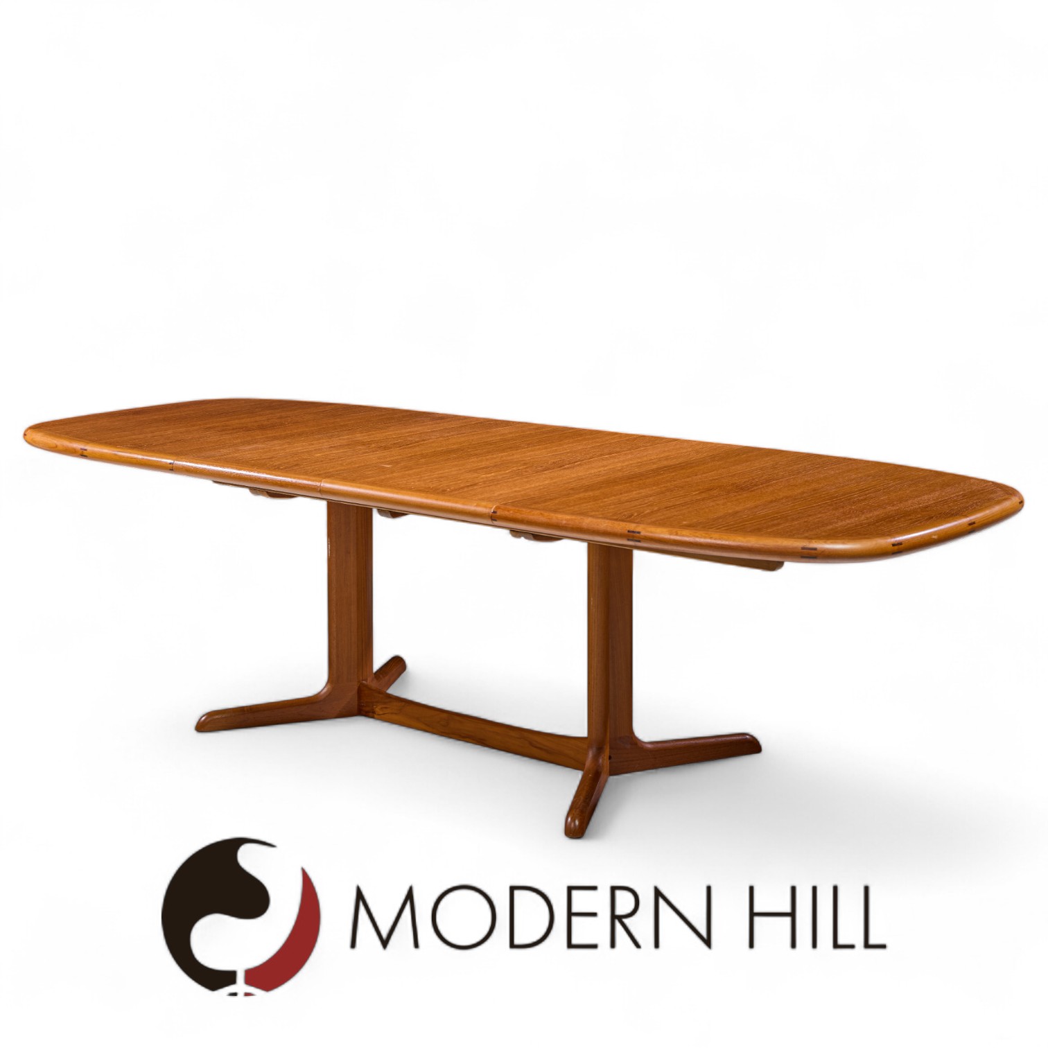 Ansager Mobler Mid Century Danish Teak Hidden Leaf Expanding Dining Table with 2 Leaves