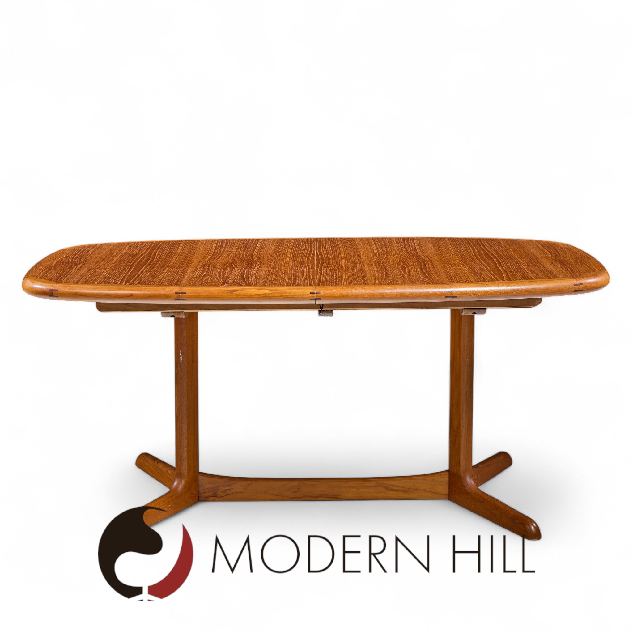 Ansager Mobler Mid Century Danish Teak Hidden Leaf Expanding Dining Table with 2 Leaves