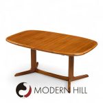 Ansager Mobler Mid Century Danish Teak Hidden Leaf Expanding Dining Table with 2 Leaves