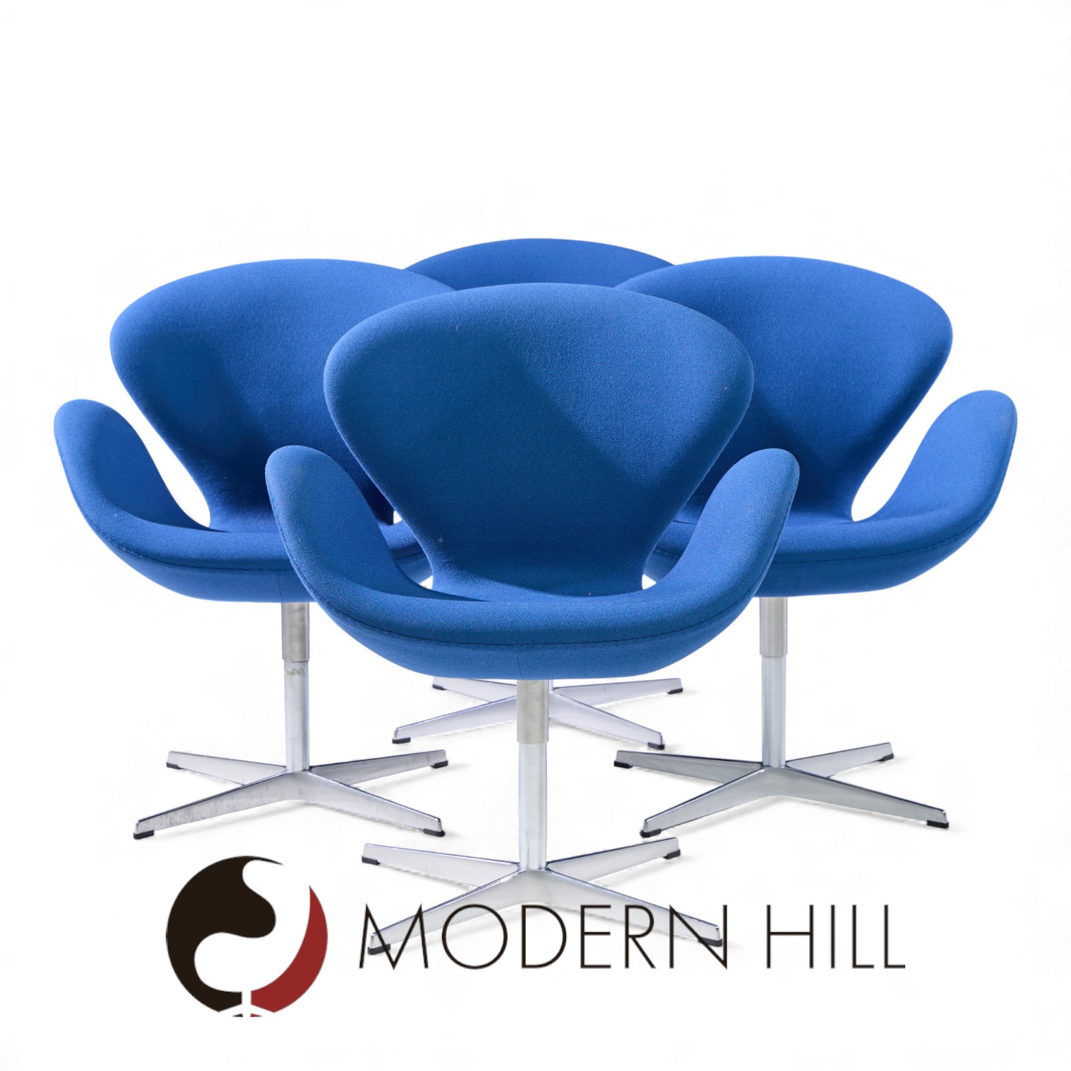 Arne Jacobsen for Fritz Hansen Mid Century Swan Chairs - Set of 4