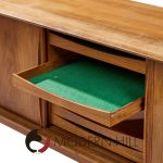 Bernhard Pedersen Mid Century Danish Teak Tambour Door Credenza | Mid Century Modern Furniture - Mid Century Furniture Chicago Bernhard Pedersen Mid Century Danish Teak Tambour Door Credenza