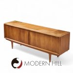 Bernhard Pedersen Mid Century Danish Teak Tambour Door Credenza | Mid Century Modern Furniture - Mid Century Furniture Chicago Bernhard Pedersen Mid Century Danish Teak Tambour Door Credenza