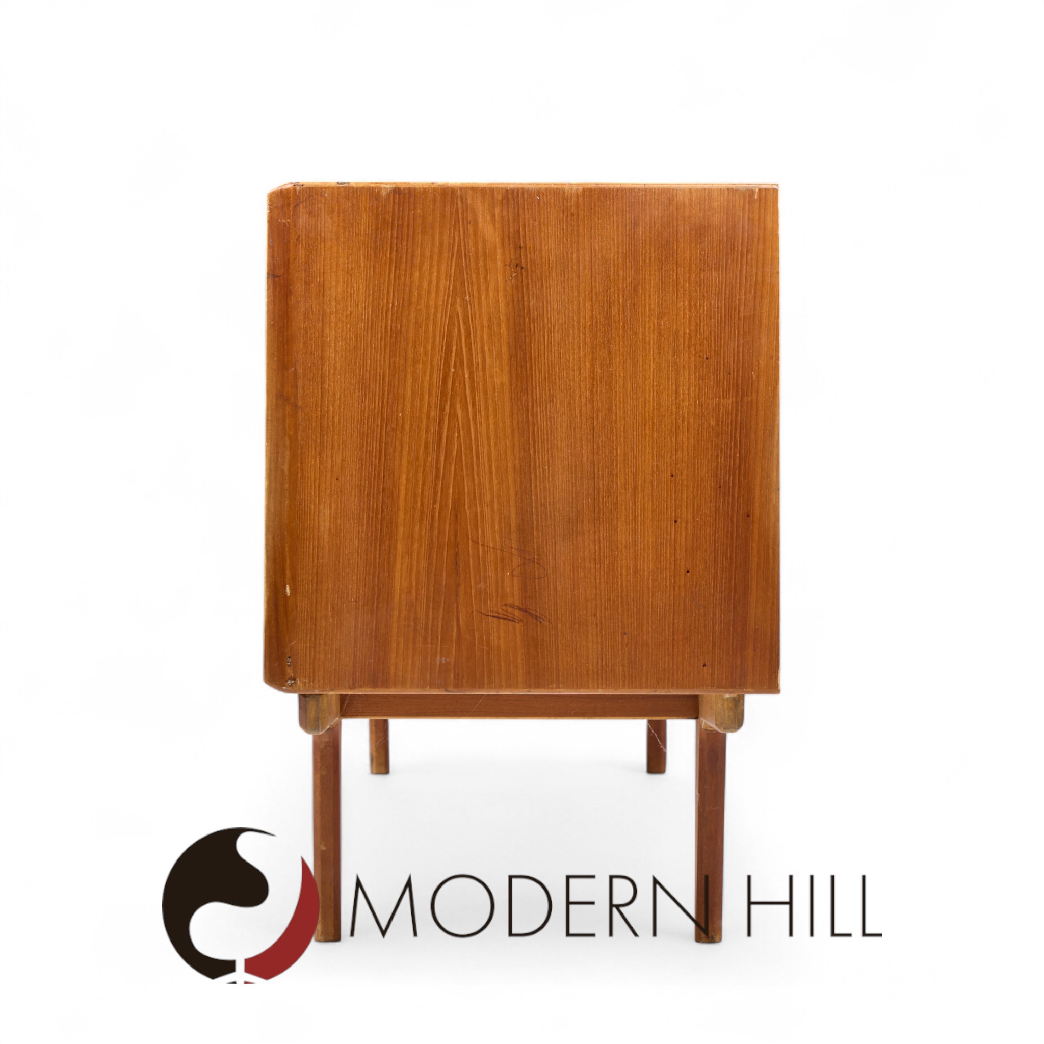 Bernhard Pedersen Mid Century Danish Teak Tambour Door Credenza