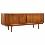 Bernhard Pedersen Mid Century Danish Teak Tambour Door Credenza | Mid Century Modern Furniture - Mid Century Furniture Chicago Bernhard Pedersen Mid Century Danish Teak Tambour Door Credenza