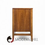 Broyhill Brasilia Mid Century Walnut and Brass Credenza and Hutch