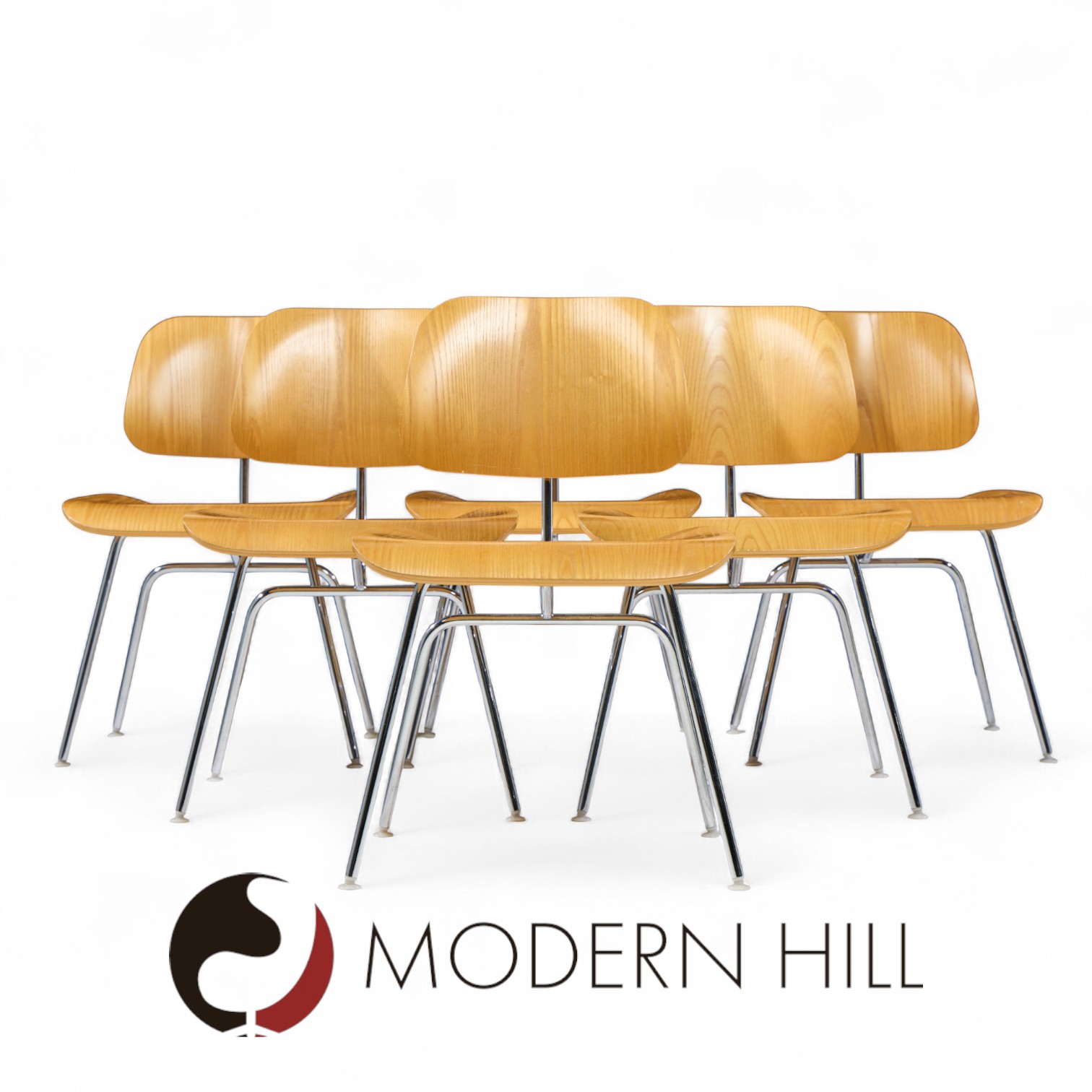 Charles and Ray Eames for Herman Miller Dcm Mid Century White Ash Dining Chairs - Set of 6 | Mid Century Modern Furniture - Mid Century Furniture Chicago Charles and Ray Eames for Herman Miller Dcm Mid Century White Ash Dining Chairs - Set of 6
