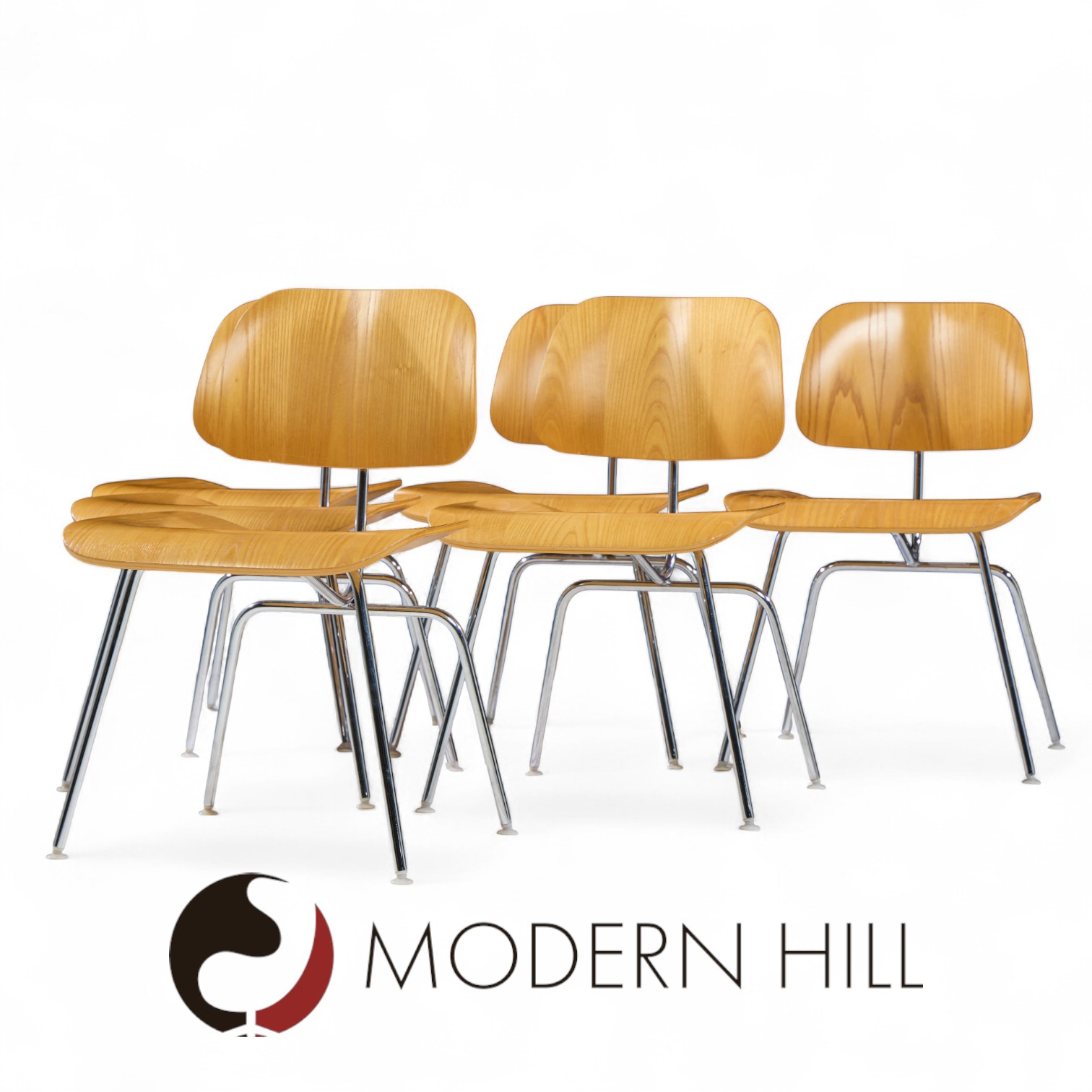 Charles and Ray Eames for Herman Miller Dcm Mid Century White Ash Dining Chairs - Set of 6 | Mid Century Modern Furniture - Mid Century Furniture Chicago Charles and Ray Eames for Herman Miller Dcm Mid Century White Ash Dining Chairs - Set of 6