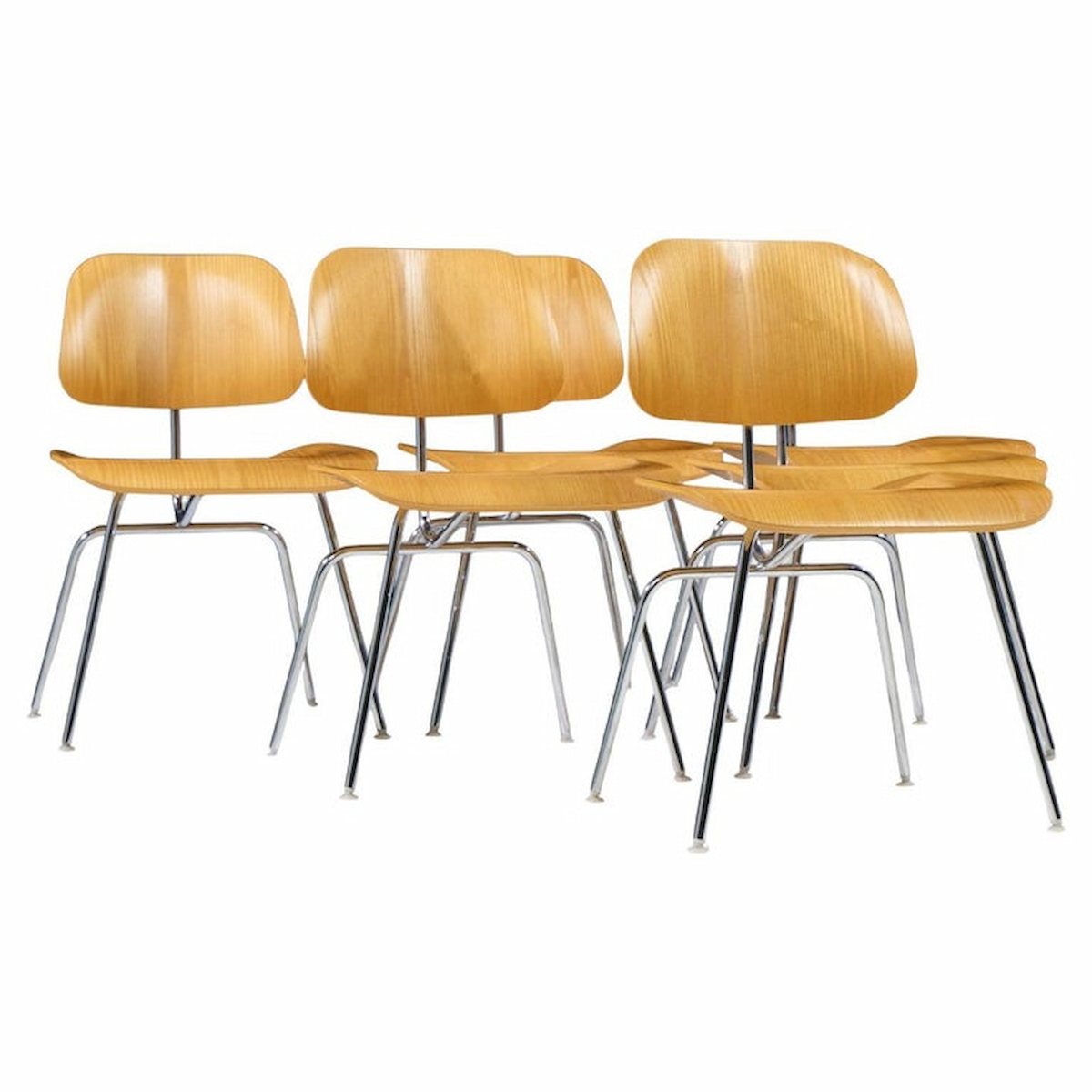 Charles and Ray Eames for Herman Miller Dcm Mid Century White Ash Dining Chairs - Set of 6 | Mid Century Modern Furniture - Mid Century Furniture Chicago Charles and Ray Eames for Herman Miller Dcm Mid Century White Ash Dining Chairs - Set of 6