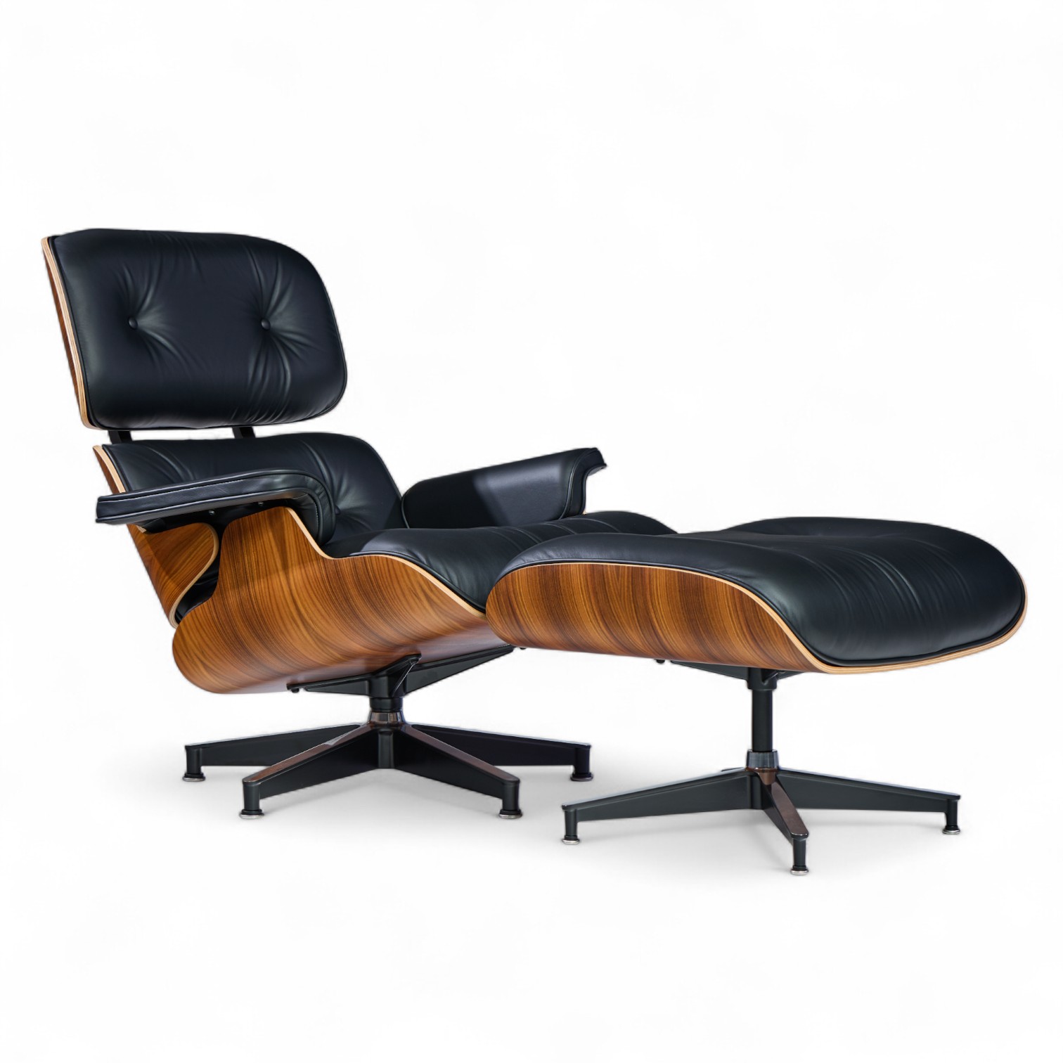 Charles and Ray Eames for Herman Miller Mid Century Tall Walnut Lounge Chair and Ottoman