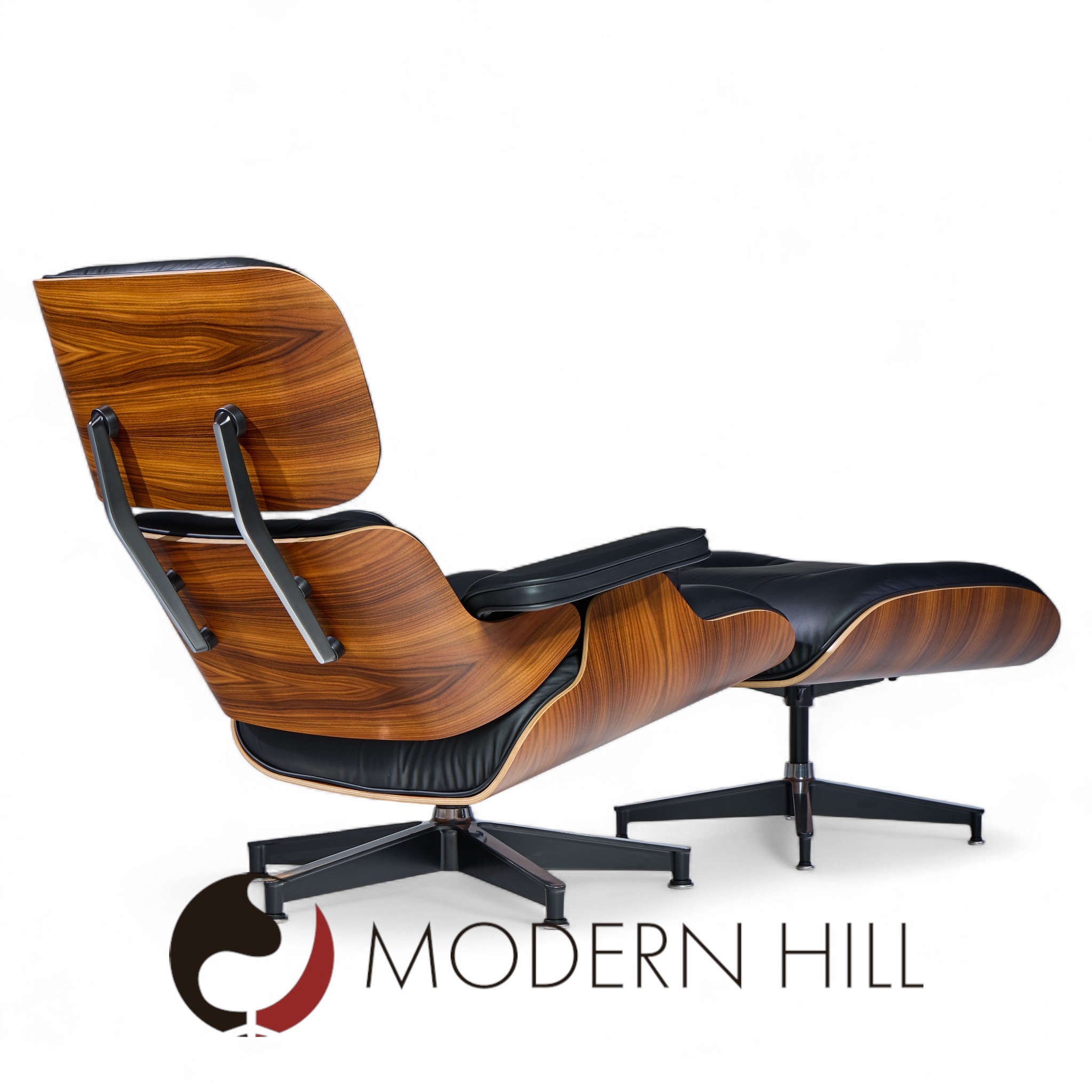 Charles and Ray Eames for Herman Miller Mid Century Tall Walnut Lounge Chair and Ottoman