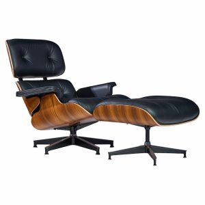 charles and ray eames for herman miller mid century tall walnut lounge chair and ottoman