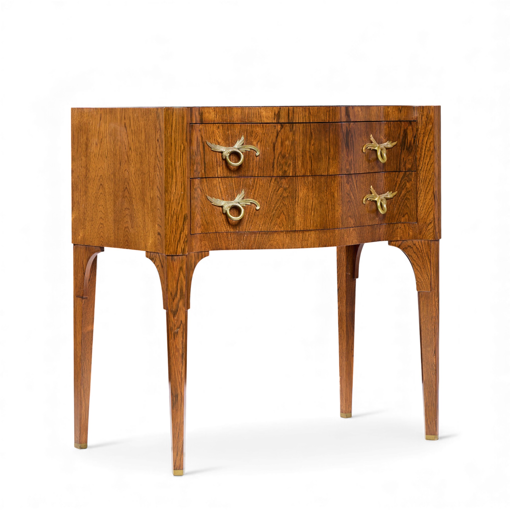 Edward Wormley for Dunbar Mid Century Rosewood and Brass Commode Console Chest of Drawers