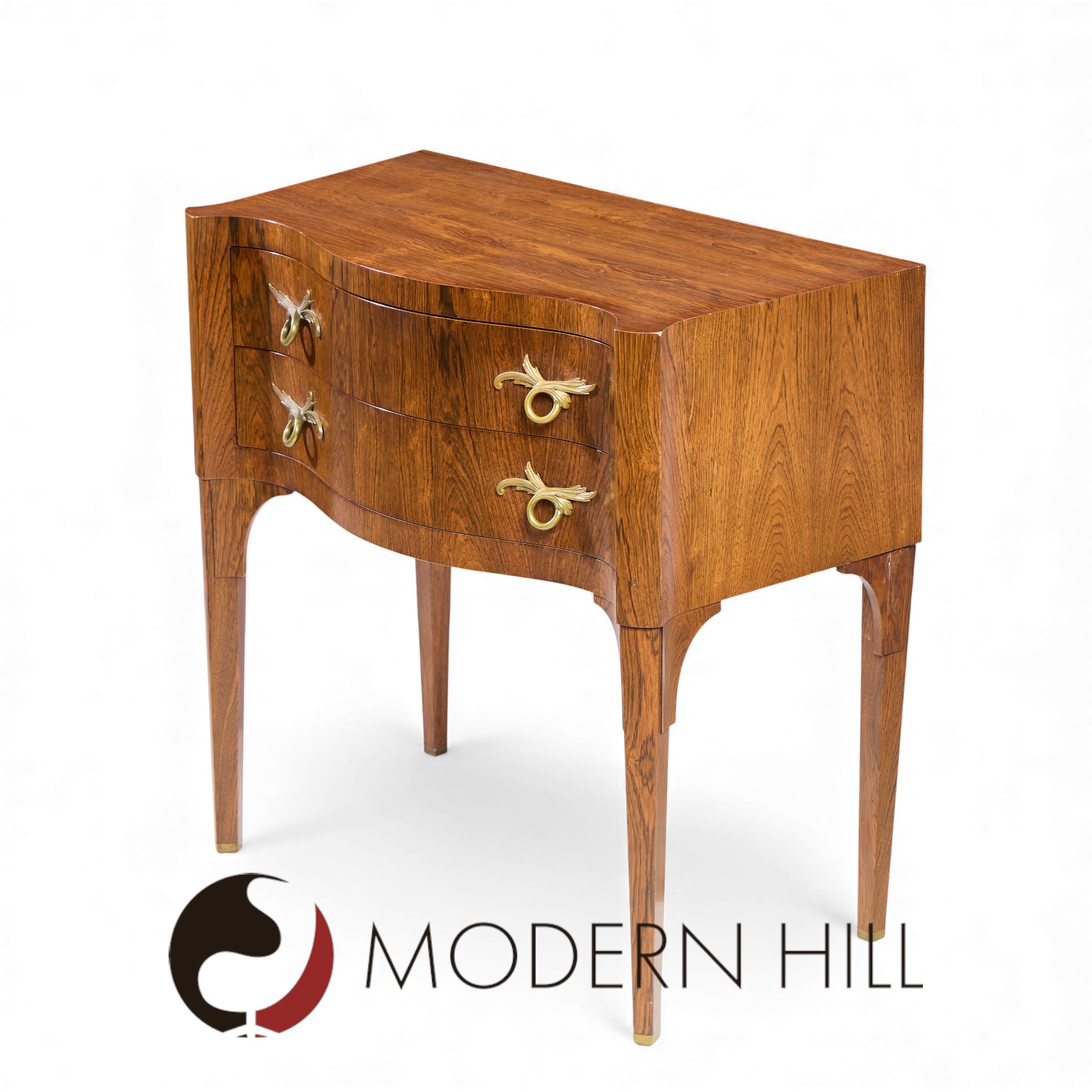 Edward Wormley for Dunbar Mid Century Rosewood and Brass Commode Console Chest of Drawers
