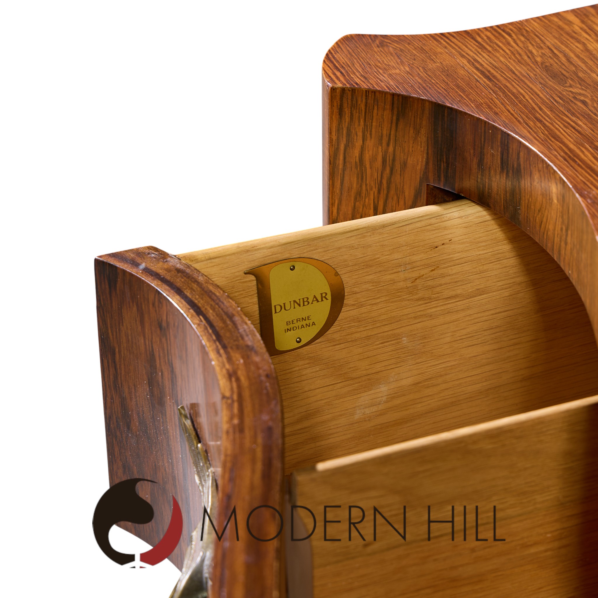 Edward Wormley for Dunbar Mid Century Rosewood and Brass Commode Console Chest of Drawers