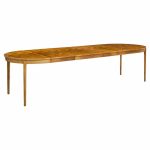 Edward Wormley for Dunbar Mid Century Walnut Expanding Dining Table with 4 Leaves