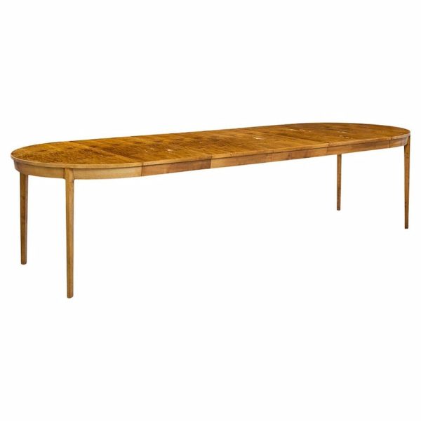 Edward Wormley for Dunbar Mid Century Walnut Expanding Dining Table with 4 Leaves