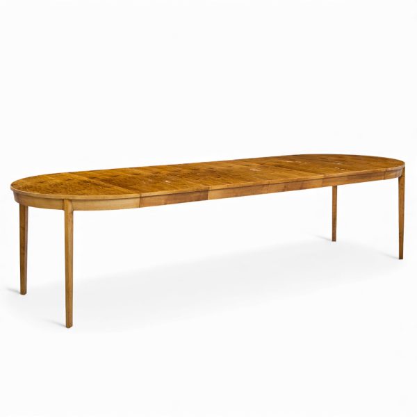 Edward Wormley for Dunbar Mid Century Walnut Expanding Dining Table with 4 Leaves