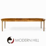Edward Wormley for Dunbar Mid Century Walnut Expanding Dining Table with 4 Leaves