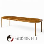 Edward Wormley for Dunbar Mid Century Walnut Expanding Dining Table with 4 Leaves