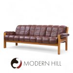 Ekornes Mid Century Norwegian Teak and Leather Montana Sofa | Mid Century Modern Furniture - Mid Century Furniture Chicago Ekornes Mid Century Norwegian Teak and Leather Montana Sofa