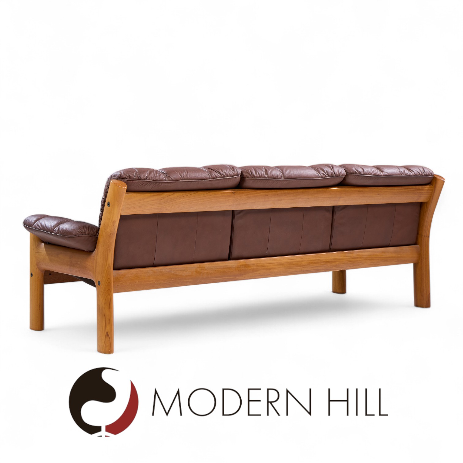Ekornes Mid Century Norwegian Teak and Leather Montana Sofa