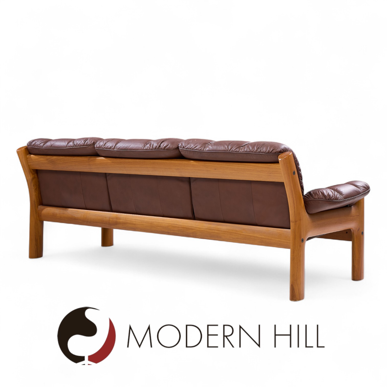 Ekornes Mid Century Norwegian Teak and Leather Montana Sofa