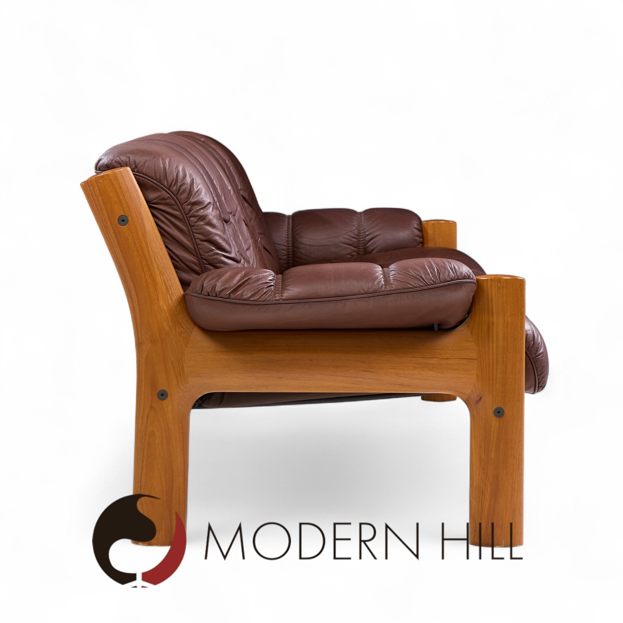 Ekornes Mid Century Norwegian Teak and Leather Montana Sofa