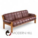 Ekornes Mid Century Norwegian Teak and Leather Montana Sofa | Mid Century Modern Furniture - Mid Century Furniture Chicago Ekornes Mid Century Norwegian Teak and Leather Montana Sofa