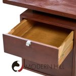 George Nelson for Herman Miller Mid Century Walnut and Cane Executive Desk