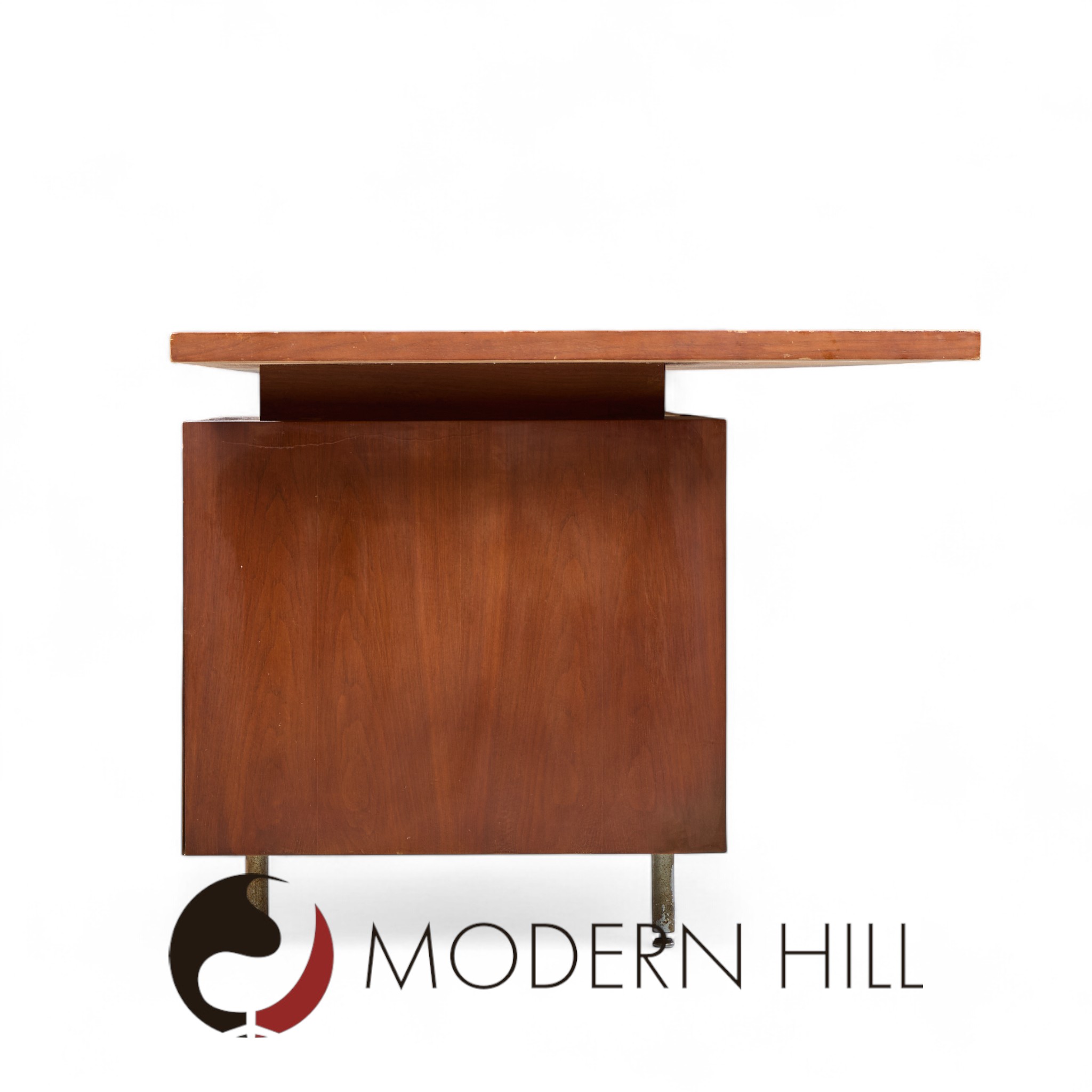 George Nelson for Herman Miller Mid Century Walnut and Cane Executive Desk
