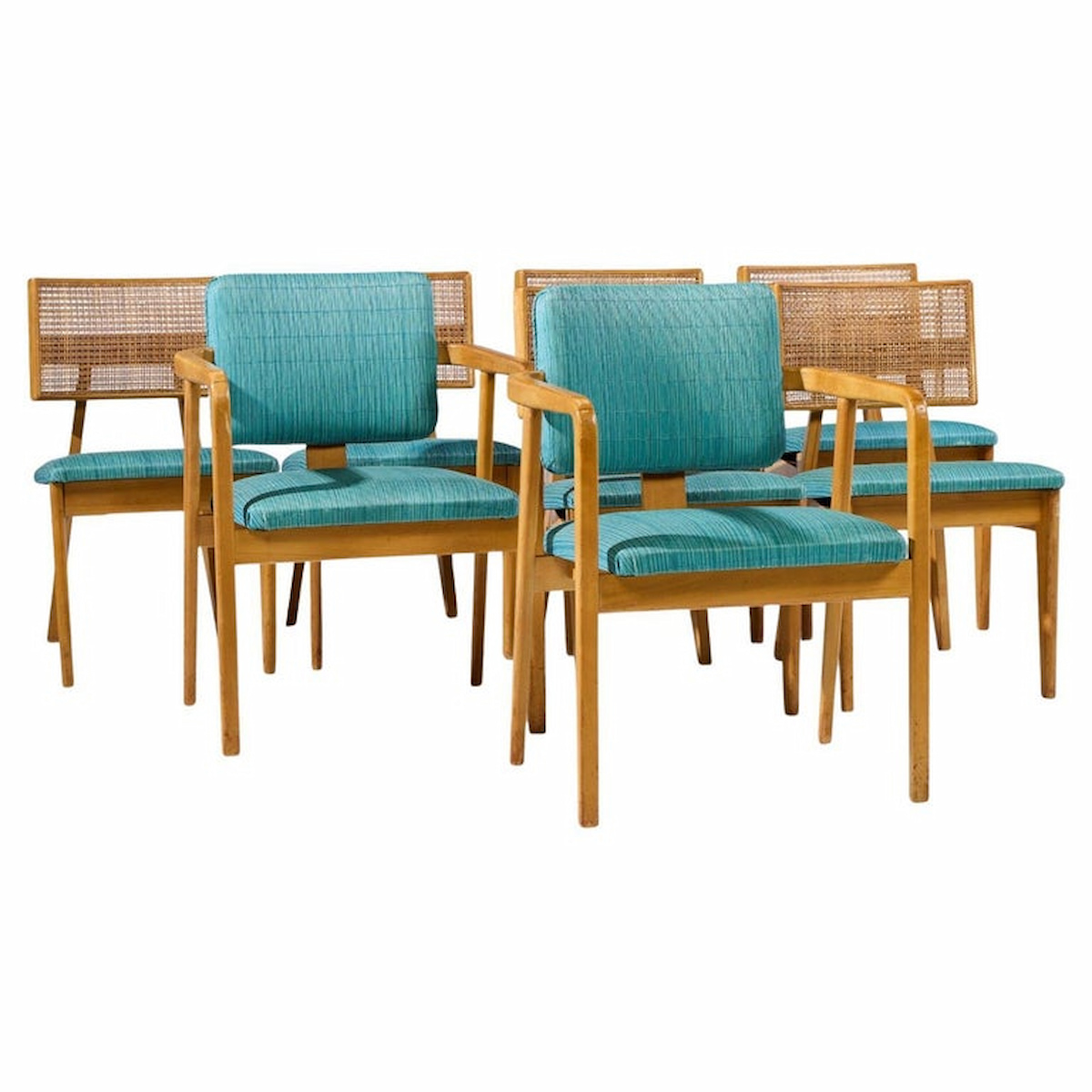 George Nelson for Herman Miller Model 4663 Mid Century Walnut Dining Chairs - Set of 8
