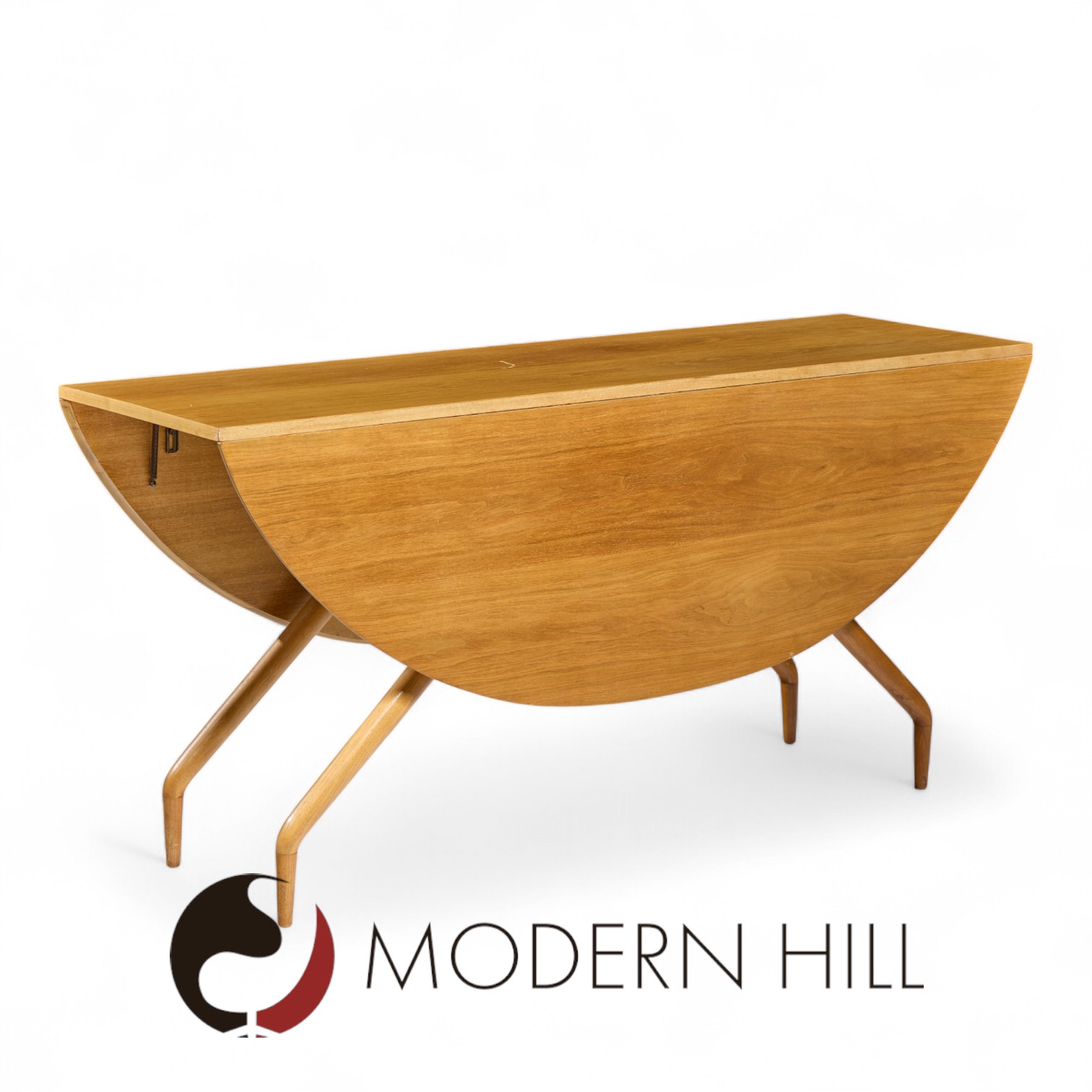 Greta Grossman for Glenn of California Mid Century Walnut Spider Leg Drop Leaf Dining Table