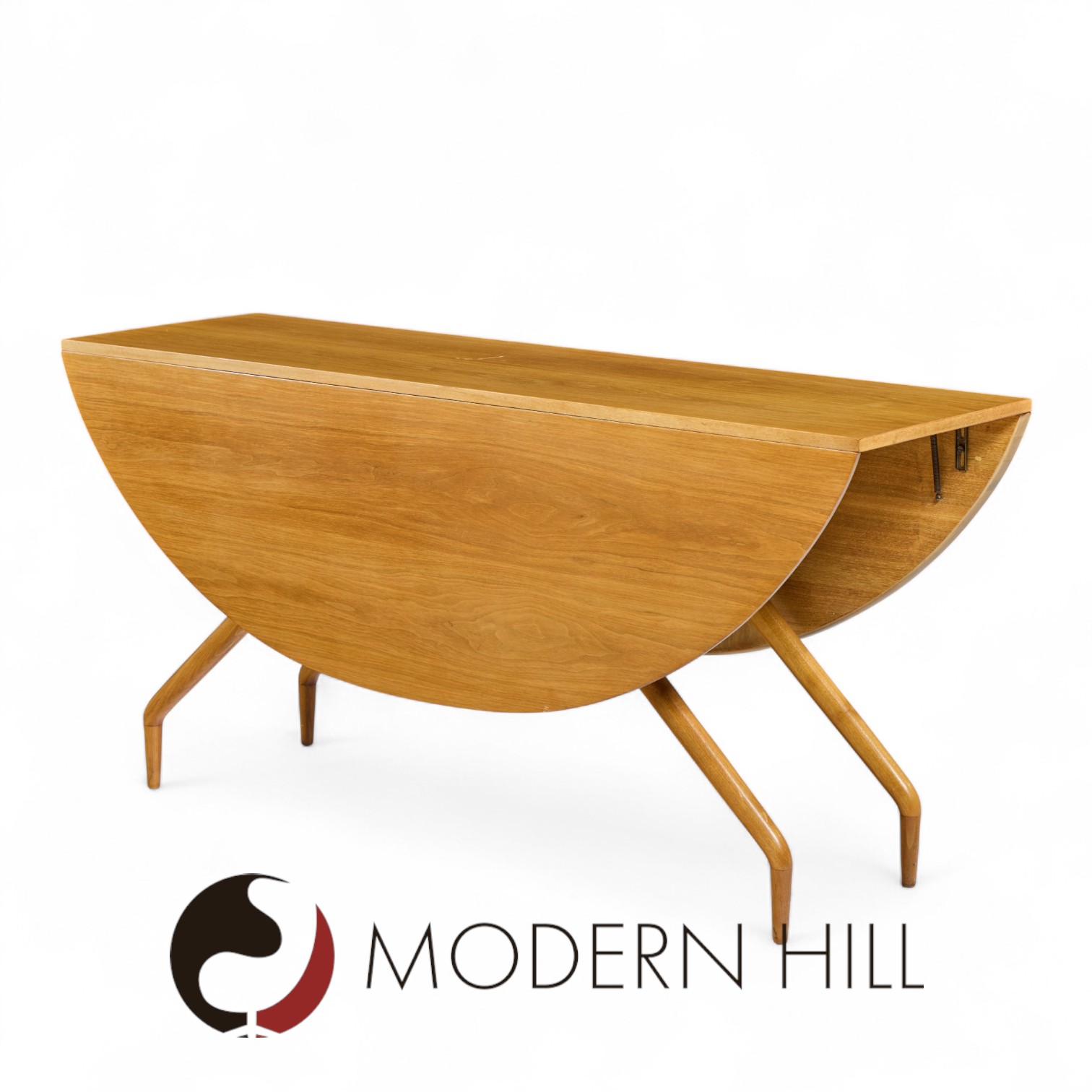 Greta Grossman for Glenn of California Mid Century Walnut Spider Leg Drop Leaf Dining Table