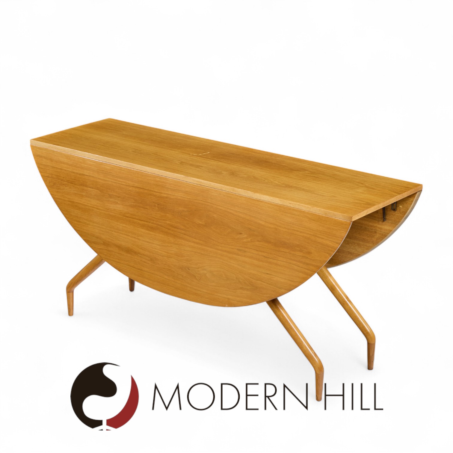 Greta Grossman for Glenn of California Mid Century Walnut Spider Leg Drop Leaf Dining Table