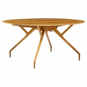 greta grossman for glenn of california mid century walnut spider leg drop leaf dining table