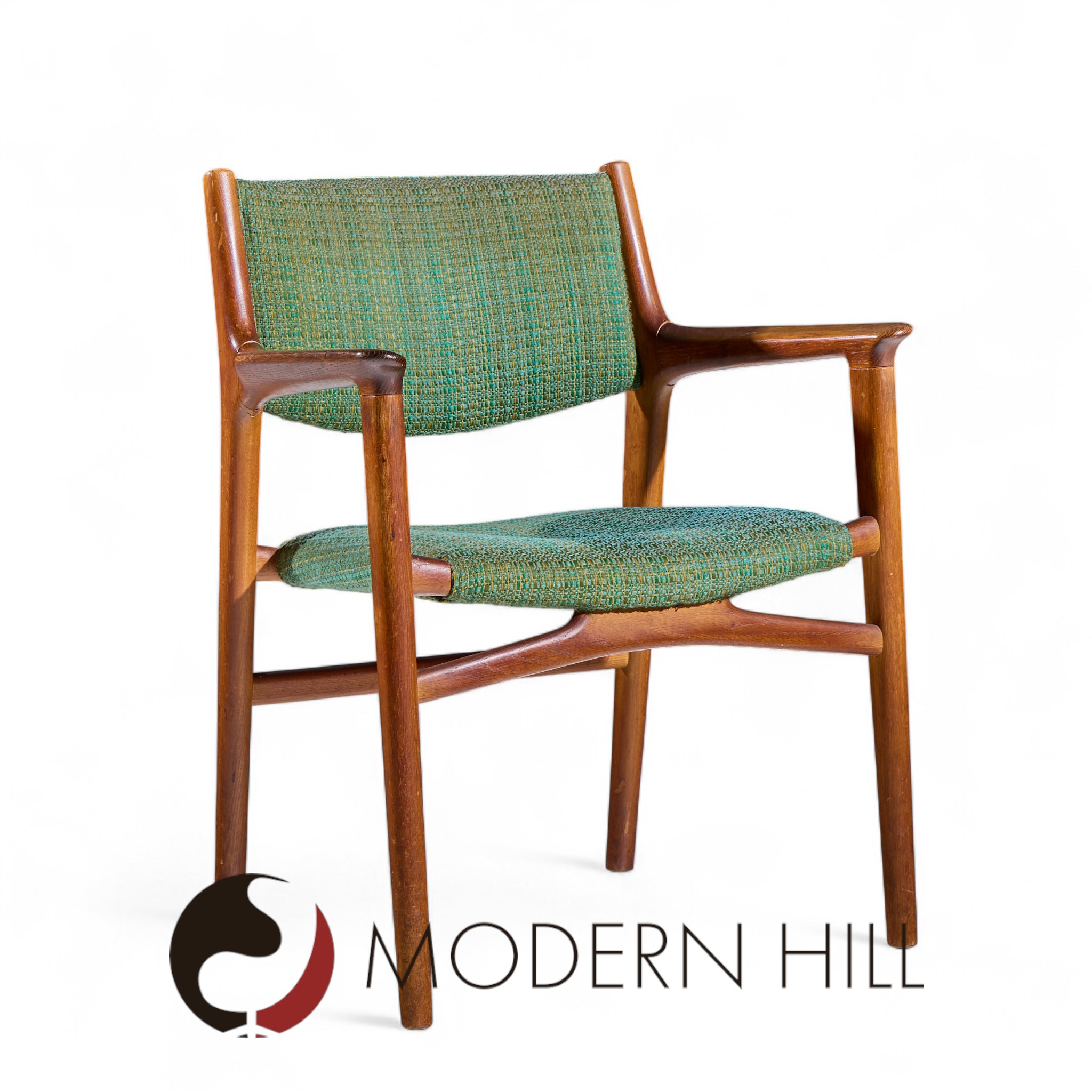 Hans Wegner for Johannes Hansen Jh515 Mid Century Danish Teak Occasional Chairs - Pair