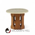 Harvey Probber Mid Century Walnut and Stone Coffee Table | Mid Century Modern Furniture - Mid Century Furniture Chicago Harvey Probber Mid Century Walnut and Stone Coffee Table