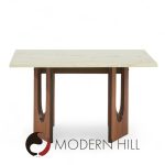 Harvey Probber Mid Century Walnut and Stone Side Table